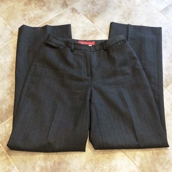 Anne Klein stretch wool straight leg pants trousers dress pants gray 4 - Picture 4 of 12